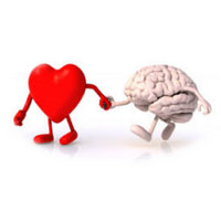 Heart and Brain holding hands